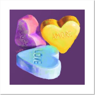 Candy hearts Posters and Art